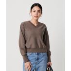 トレーナー スウェット Vネックコンパクト スウェットプルオーバー レディース