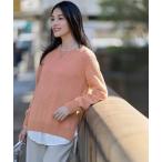 tシャツ ライトトリコット バックスリット入り長袖プルオーバー レディース