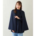 ノーカラーコート コート 「ブローチ付き」ケープショートコート レディース