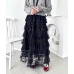 ショッピングティアード スカート レースティアードチュールスカート