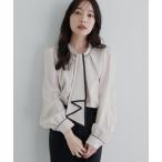 ブラウス シャツ 「WEB限定」配色ボウタイ２WAYブラウス レディース