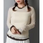 tシャツ インナーにおすすめ！メロウネックカットソー/フリル/NEO森ガール レディース