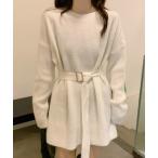 ワンピース リブニットミニワンピース