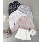 ショッピングツイード カーディガン キラキラボタンツイードライクカーデ レディース