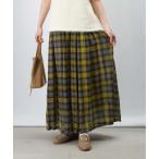 スカート LC/LLL チェックタックギャザースカート