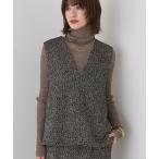 ショッピングネックリング ベスト ジレ 「セットアップ対応」ポリウーリングカルゼVネックベスト レディース