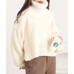 ニット セーター 2WAYネックリブニットトップス レディース