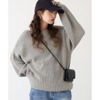 ニット セーター 片畦ボートネックプルオーバー レディース