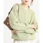 カーディガン 2Way起毛クルーネックカーディガン レディース