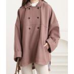 ショッピングポンチョ ポンチョ ウールライクメルトンポンチョコート レディース