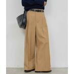 パンツ ベルトレスタックワイドパンツ レディース
