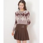 スカート  サイドベルトプリーツミニスカート