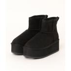 「GYDA」 ムートンブーツ MEDIUM ブラック レディース