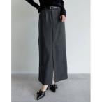 スカート 「アルガンオイル加工」「低身長サイズ有」微起毛ツイルタイトスカート