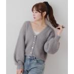 ショッピングアンドミー カーディガン ラメフェザー色々釦カーディガン レディース