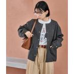 ショッピングブルゾン ブルゾン アウター English Wool ノーカラージャケット/イングリッシュウール レディース