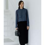 ワンピース ウールワッシャーツイル シャツドッキング ワンピース