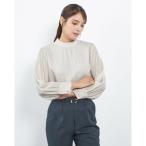 ブラウス シャツ 「長袖」ギャザーハイネックプルオーバー レディース