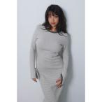 ワンピース Striped Long Sleeve Dress /カップ付きストライプロングドレス