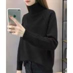 ニット セーター タートルネックゆるふわニット レディース