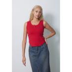 タンクトップ ノースリーブ Box Logo Knit Tank Top /ロゴニットタンクトップ レディース