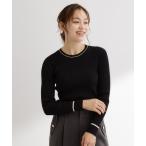 ニット セーター 「毛玉軽減」配色ラインランダムリブニット レディース