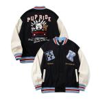 スタジャン HOOK -original-　アメカジサガラ刺繍スタジャンジャケット メンズ レディース