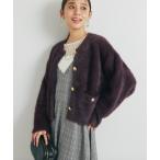 ショッピングカーデ カーディガン 「表情豊かな上品ニット素材」ラメシャギー金釦カーデ レディース
