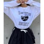 tシャツ カレッジロゴロングTシャツ レディース