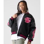 ショッピング刺繍 ブルゾン アウター FUBU フブ FB ロゴ 刺繍 長袖 フェイクレザー スタジャン バーシティジャケット メンズ レディース