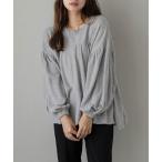 ニット セーター ガーゼタッチギャザーフレアニット レディース