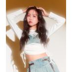 tシャツ デニム ビスチェ風 シャー