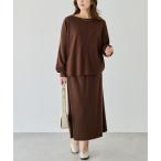 ショッピングドルマン ワンピース ニットライクドルマンセットアップスカート
