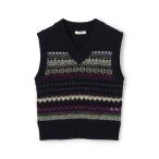 ベスト ジレ フェアアイル Vネックベスト レディース