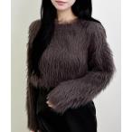 ニット セーター シャギーショート丈ニット レディース