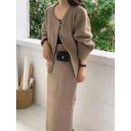 セットアップ ニットカーディガン＋スカートセットアップ レディース