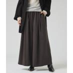 パンツ ピーチサテンフレアーパンツ/秋服/冬服/オフィスカジュアル/ワイドパンツ レディース