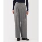 ショッピングストレッチ パンツ 婦人　縦横ストレッチ起毛　タックワイドパンツ レディース