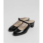 パンプス 「本革」レザー ストラップミュールパンプス