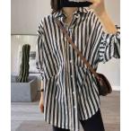 ブラウス シャツ モノトーンストライプシャツ レディース