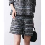 パンツ 「セットアップ可能」ツイードショートパンツ レディース