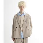 ジャケット テーラードジャケット 「SET UP対応」ポリエステルイージーギャバダブルジャケット(HARE) メンズ