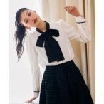 ショッピングカフス ブラウス シャツ カフス刺繍ボウタイブラウス レディース