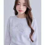 ニット セーター キラキラリボンニット レディース