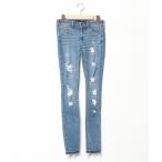 ショッピングホリスター 「Hollister」 ダメージ加工デニムパンツ 25 ブルー レディース