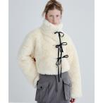 ショッピングファー コート アウター Synthetic Fur Lace-up Cardigan/シンセティックファー レースアップカーディガン レディース