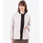 ショッピングパイル ノーカラーコート コート 「WEB＆一部店舗限定」ウールパイルノーカラーショートコート レディース