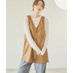 ショッピングスウェード ベスト ジレ ダブルフロントフェイクスウェードジップベスト レディース