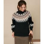 ショッピングGW ニット セーター 「SLOW/一部店舗限定」ジャカード ハイネック ニット レディース