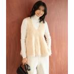 ベスト ジレ 「野呂佳代さん着用」アルパカシャギー ペプラムジレ レディース